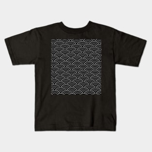 Seigaiha Pattern Black Kids T-Shirt